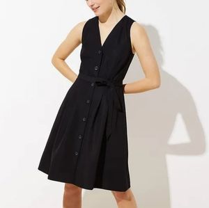 NWT LOFT Cute Button Up V Neck Flare